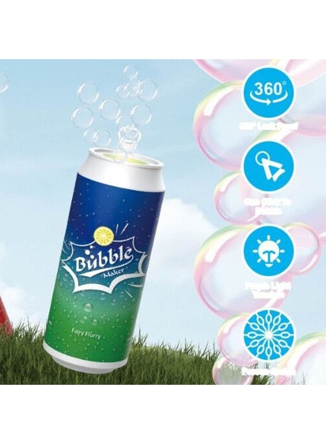 Coke Bubble Maker Automatic Bubble Machine for Kids – Cola Can Design Rechargeable Bubble Blaster Toy with 12 Bubble Holes, One Click to Bubble, 360° Leak Proof, Purple LED Light – Outdoor Party Garden Birthday Gift for Children Ages 3+ - Image 3
